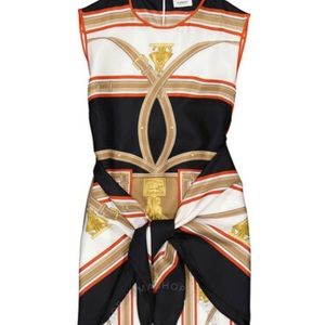 Burberry silk archive scarf print dress with detachable scarf